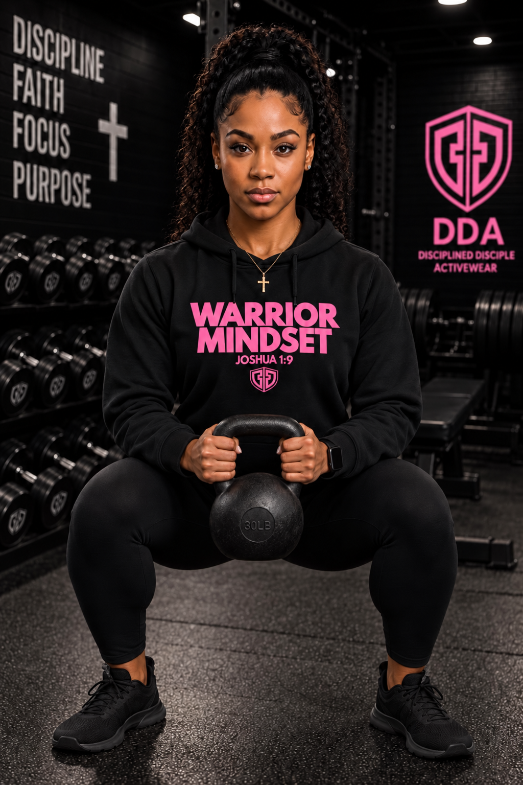 WARRIOR MINDSET Breast Cancer Awareness Hoodie
